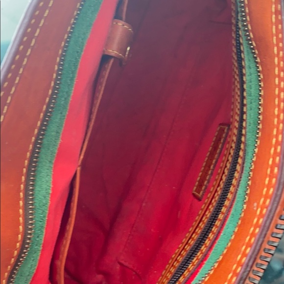 Dooney Bourke orange/brown leather purse - Picture 3 of 8